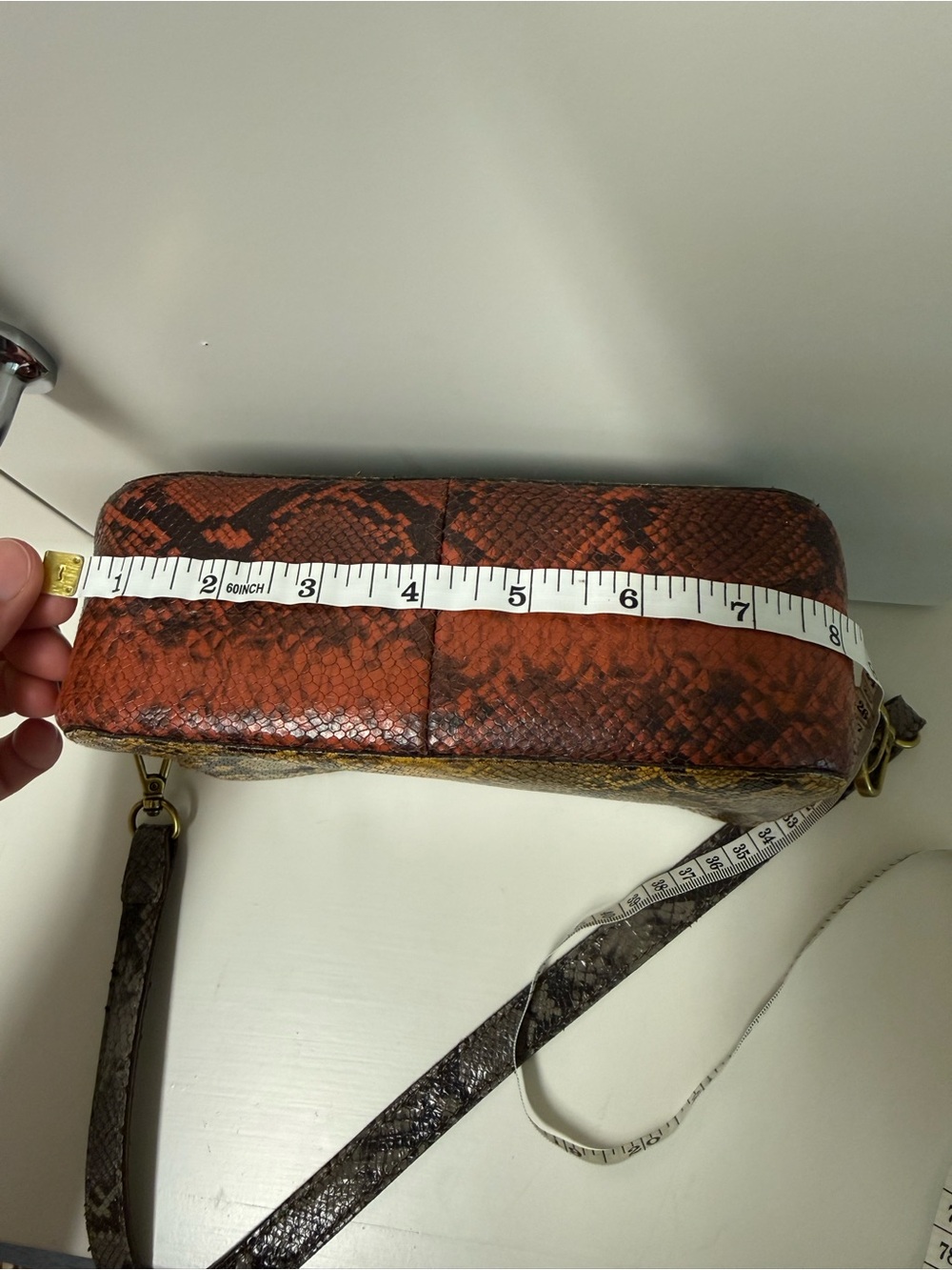 Madewell Yellow & Navy Snakeskin-Print Crossbody - Picture 11 of 16
